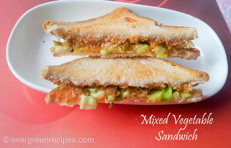 Mixed Vegetables Sandwich Recipe Homemade Veg Sandwich